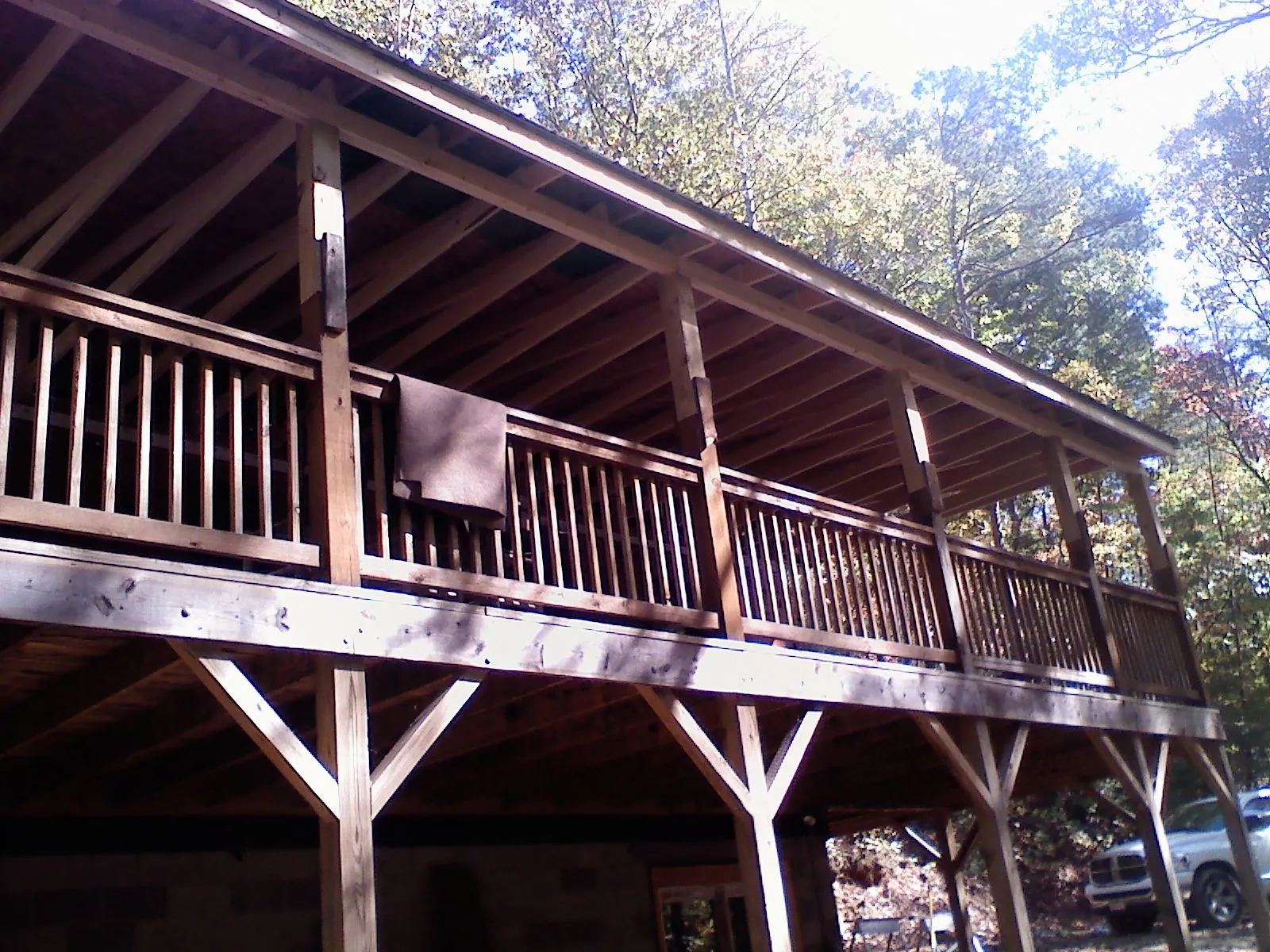 Timber framing under a new elevated porch and deck — Roof Leak Repair in Saint Clair by Roofing Brothers